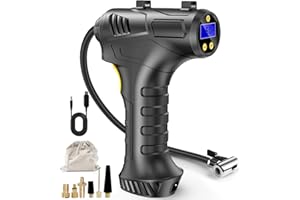 ARUBAITAI Electric Compressor Car Air Pump Bicycle - 150 PSI Battery Bicycle Pump with Digital LED Display LED Light Rechargeable Li-ion for All Bicycles Motorcycles and Cars
