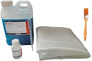 Kit de Résine Polyester 5kg avec 125g de Catalyseur, 5m² de Roving 300g - Inclus Pinceau et Pipette - Idéal pour Projets de Réparation et Créations DIY de La Boutique du Composite