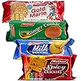 Maliban Biscuits Combo | Spicy Cream Crakers 85G | Milk Short Cake 80G | Gold Marie 75G | Ginger Nut 80G | Tea Time Snacks | Sri Lankan Origin