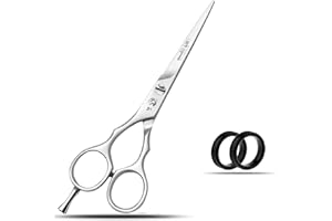 WISH BEAUTY,THE ROYAL ELEGANCE Tijeras de peluquería de 5 pulgadas, tijeras de peluquería profesionales, tijeras de peluquería para salón, peluquería o uso doméstico, ligeras y afiladas (plata para zurdos de 5 pulgadas)