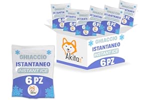 Akitaink Ghiaccio Istantaneo monouso, Busta sacchetto in PE POLIETILENE, Scatola di 6 unità dimensioni 14x18 cm, Made in Italy