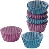 Zenker 100 Capsules for Chocolates or Cupcakes, Cake Moulds, Cupcake Capsules, Paper, Assorted in Pink, Light Blue and Cream,