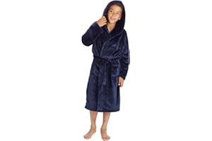 STYLE IT UP Kids Robe Dressing Gown - Super Soft Plush Fleece Bathrobe - For Boys and Girls - Gift for 2 to 13 Years - Consists Of Snuggle Hood, 2 Large Pockets and Secure Waist Tie
