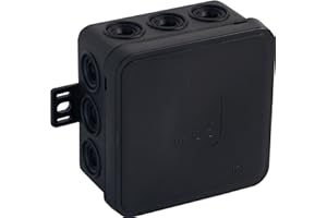 ORNO JB-13802 Abzweigdose Aufputz IP54 12 Kabeleinführungen 75x75x41mm 1 Stk. (Schwarz)