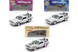 OPO 10 - Welly - Lot des 3 Voitures Delorean des Films Retour vers Le Futur - échelle 1:24 (Ref: L3)