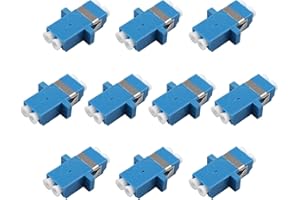 Jopto LC Adattatore monomodale in fibra ottica LC femmina a LC femmina UPC Duplex monomodale fibra ottica accoppiatore di rete adattatore connettore Internet con pannello di montaggio, 10 Pezzi
