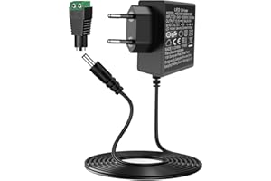 Zasilacz sieciowy 12 V, 2 A, transformator AGOTD 24 W AC 220-240 V do DC 12 V, zasilacz 12 V DC, zasilanie do taśm LED, kamera CCTV, radio, obudowa, wentylator, router