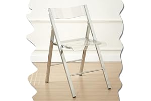IMUNKT Chaises De Salle À Manger Transparent Chaise Pliante en Acrylique, Chaise Pliable Empilable en Cristal, Chaise De Jardin, Siège De Salon, Chaise Transparente pour Vanité(Clear)