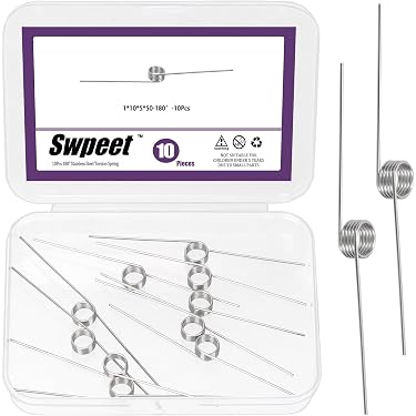 30x BENECREAT Torsionsfedern Aus Edelstahl – 0,5 Mm Draht, 4,5 Mm Außen-Ø, 6 Windungen, 180° – Perfekt Für Reparaturen & DIY-Projekte
