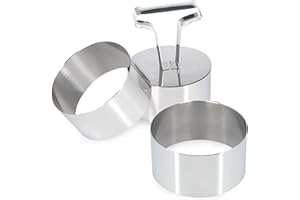 INOXPRAN - Confezione da 3 Coppapasta Tondi INOXPRESS in Acciaio Inossidabile, Pratici e Comodi in Cucina, Ideali per la Preparazione di Primi Piatti, Tartare o Dessert, Dimensioni 7,5 cm