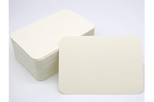 PAPERMANE DIN A6 Postkarten Karteikarten Set Blanko zum Selbstgestalten Wahlweise mit Umschlägen und runden Ecken (Elfenbein 270g/m², 50 Karten ohne Umschläge)