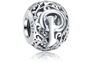 Annmors Charms et Breloques Femme Lettre A-Z en Argent 925 pour Bracelet