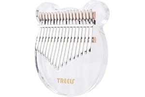 TREELF 17 Tasten Kalimba süße Marimba Bär Acryl Daumen Klavier Transparente Tastatur Instrument Geschenke für Kinder Kalimba Liebhaber und Anfänger (Clear Crystal)
