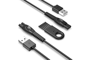 NICPOWER 2 Stück 5V Ladekabel für QP2724, QP4631, QP2824, X3001, QP1924, QP2734, QP2834, QP6552, S3145, QP4530, MG7910 Rasierer Ladegerät, 1,5 M USB Kabel für Philips Elektrischer Bartschneider