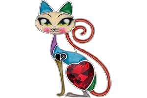 DOWAY Broche elegante de cristal para colgar en la solapa para mujeres y niñas, regalo de gato para mascotas, mochilas insignias, bolsas de ropa, chaquetas y joyas