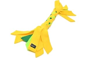 DogDirect London, DOG TOY, PUPPY TOYS, TUG Toy FLEECE Spots, DOG ROPE TOY, TUGGER, perfect for DOG TRAINING, TUGS, SOFT and FLEXIBLE TUG ROPES, HAND MADE (Small, Yellow) KRS3