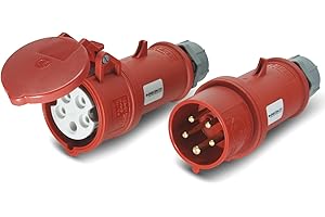 CEE Stecker & Kupplung Set 400V/16A 5p IP44 mit Phasenwender - Mennekes