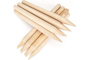 ShanQian Lot de 20 piquets ronds traités de 400 mm, piquets pointus en bois pour clôture de jardin, poteaux de clôture en bois dur pour marquage de signalisation – 30 mm de diamètre