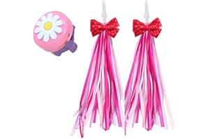 SVNR Bicycle Tassel Streamer, Bicycle Streamers with Bike Bell for Kids, Bike Handlebar Streamers, Bicycle Grips, Moto Ribbons - Multi Colored Party Decorations for Birthday Parties, Weddings