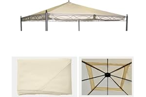 Mendler Pergolabezug Cadiz-AM 4x4m - Creme, Luxuriös, UV50+, Wasserabweisend, Pergola-Bezug für Garten