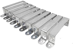 HARRINGTON MARLEY 10 X Fence Post Security Brackets, Galvanised Steel Panel Brackets Suitable for Concrete or Wooden Posts, Fits 4” Posts Includes Fixing Screws, Anti Rattle / Banging