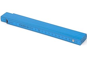 M METRIE Metrie™ BL52 Holz Zollstock/Zollstöcke |2m langer Gliedermaßstab, Maßstab|Meterstab mit Duplex-Teilung - Hellblau PAN Process Blue
