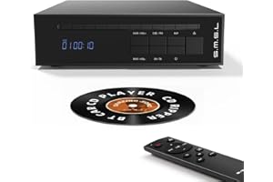 AOSHIDA SMSL PL20 HiFi CD Player for Home, CD Ripper, Bluetooth Car CD Players, 2*CS43131 Chip, USB Drive/Bluetooth Input RCA/BT/3.5mm/4.4mm Balanced/Optical/Coaxial Digital Output, Black