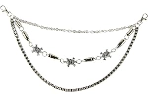 UOOOM Moda męska Punk Hip-hop Spodnie Breloczek Rock Non-mainstream Talia Portfel Łańcuch, 60, Metal