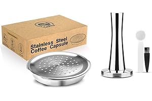 i Cafilas Capsules de café rechargeables en acier inoxydable à remplir compatibles avec Philips Senseo, Capsules de recharge réutilisables pour machines Philips Senseo (capsule de café + Tamper)