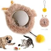 DEİNHAUS Kedi Topu Oyuncağı, T&uuml;yl&uuml; Tavşan Kulaklı, Şarjlı İnteraktif Top, Sarı Ponpon Kuyruklu, 8.5 cm