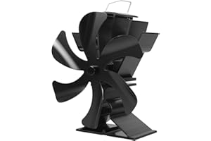 Tomersun Stove Fan 6 Blades Log Burner Fan Silent Heat Powered Wood Burner Fan for Log Burner/Fireplace/Wood Burning Stove…