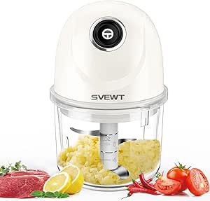 Nizirioo Mini Tritatutto Elettrico, Batteria Da 250 Ml, Mini Tritatutto Elettrico Con Connettore USB, Tritatutto Per Cipolle, Verdura, Frutta, Noci (verde Chiaro