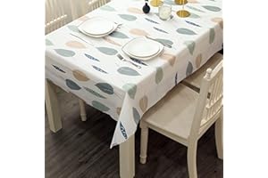 YAAVAAW 137*180cm PVC Table Cloth Party Wipeable Tablecloths Rectangular,Leaves Tablecloths Wipe Clean Tablecloth,Stain Resistant,Waterproof,Oil-proof,Square Table Cover for Outdoor Picnic,Dinner,Kitchen