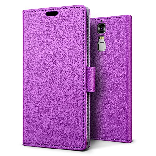 Funda ZTE Blade A610 Plus SLEO Cartera Carcasa Piel PU Suave Flip Folio Caja Super Delgado  Estilo Libro Soporte Plegable y Cierre Magn  tico  para ZTE Blade A610 Plus - P  rpura