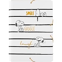 Raccoglitore A4 Snoopy Lazy Days - Cartellina Rigida Con Anelli, Elastico, Design Snoopy Per Scuola E Ufficio