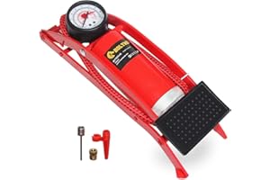 BOLTHO Sports Air Pump, Portable Floor Bike Pump with High-Pressure Foot Pedal for Sports Balls, Bikes, Inflatables and More - Compact and Heavy Duty