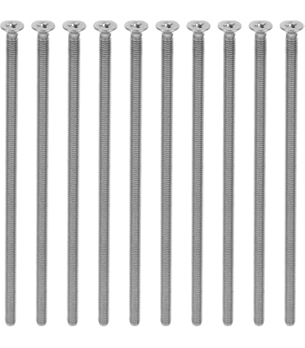 20 viti a testa piatta M6 x 16 mm, colore nero, a esagono incassato, filettatura completa con chiave a esagono incassato per mobili, scaffali, scaffali