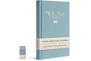 URBESTSELF The 6-Minute Diary PURE (English Version) | Dziennik wdzięczności, dziennik antystresowy | Codzienne 6 minut dla Twojego rozwoju osobistego, relaksu i lepszej uważności (Akwarela niebieski, Angielski (English))