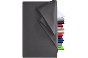 ‎NPLUSEINS npluseins Bettlaken 150x250cm â€“ Leintuch Gummizug â€“ Tuch ist ideal für Terrasse Camping und Tischtuch - Wohnmobil Laken - Betttuch Gummizug â€“ 100% Baumwolle, ca. 150 x 250 cm, anthrazit