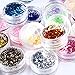 SupplyEU 24 Mix Colours Nail Art Makeup Decoration Extra Fine Glitter Dust Powder Set