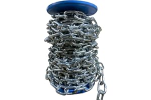 ELKOZA DIN 5685 Heavy Duty Hot Dipped Galvanised DIY Strong Short Link Steel Chain - 8mm Galvanised, 0.5 Meter