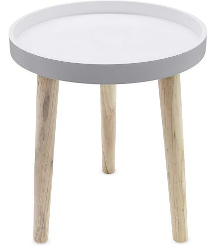 Arti Casa Table Basse Ronde 40 Cm - Table D'Appoint Élégante En Bois Pour Salon, Chambre Ou Table De Nuit