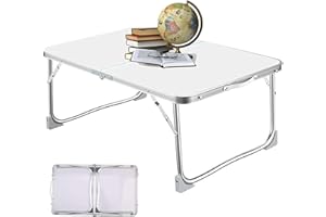 7SEVENJOKERS Small Folding Table Portable Folding Camping Picnic Table Lightweight Extra Strength Portable Indoor Outdoor Camping Tables That Fold up Lightweight,60CM Aluminum Table Garden BBQ Party Outdoor,White
