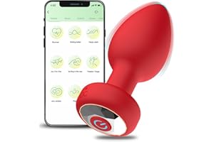GENÉRICO Plug Anal Vibradores Vibradorador Mujer Juguetes Eróticos para Pareja Sexuales APP, Vibrador Mando Distancia Plug Anales Punto G Clítoris Consoladores.. para Mujer con Vibración Carga USB 10 Modos