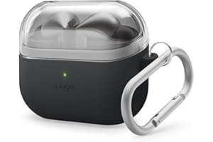 elago Etui kompatybilne z Samsung Galaxy Buds 3, Galaxy Buds 3 Pro i Galaxy Buds 3 FE, podwójne etui z karabińczykiem, silikon premium + etui TPU, bezprzewodowe ładowanie, akcesoria do słuchawek