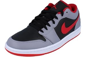 NIKE Air Jordan 1 Low Mens Trainers 553558 Sneakers Shoes (UK 12 US 13 EU 47.5, Black fire red Cement Grey 060)
