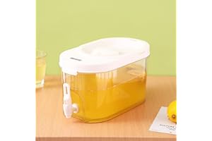 HanOBC Bouilloire froide de 4 L avec robinet - Distributeur de boissons en plastique avec robinet pour réfrigérateur - Distributeur de boissons transparent - Pichet d'eau