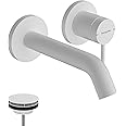 Hansgrohe 73350700 Tecturis S Single Lever Basin Mixer for Concealed Installation Wall-Mounted EcoSmart+ with spout 16,5 cm, matt White, Discharge Length 16.5cm