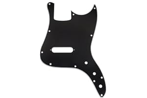 Musiclily Pro 11 Agujeros Bajo Golpeador Pickguard para Squier Sonic Bronco Bass, 3 capas Negro
