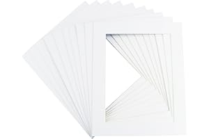 PPF (ART) LTD Ten Pack of Pure White Mounts Size A2 to fit Image Size A3
